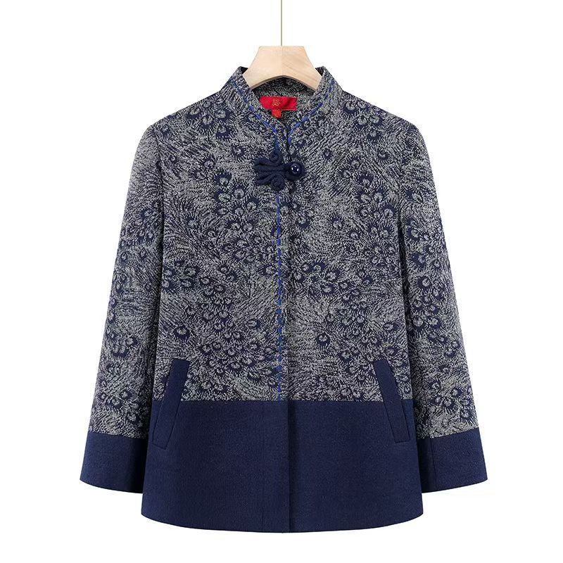 11944-奶奶装新款秋妈妈外套上衣老人短外套老太太外套【A一27一4】