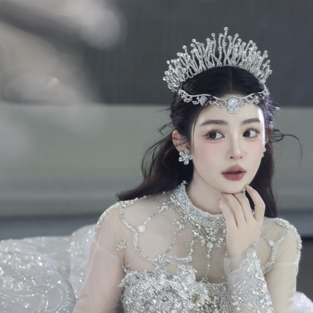 ETE ST1-17628新娘头饰 新款西式婚礼百搭皇冠一冠三用款