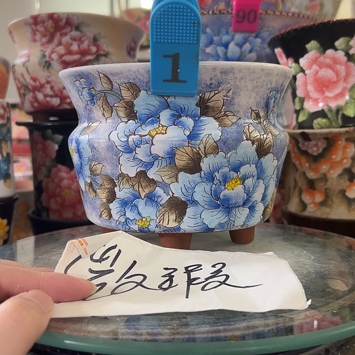 景德镇手绘花盆 满38包邮