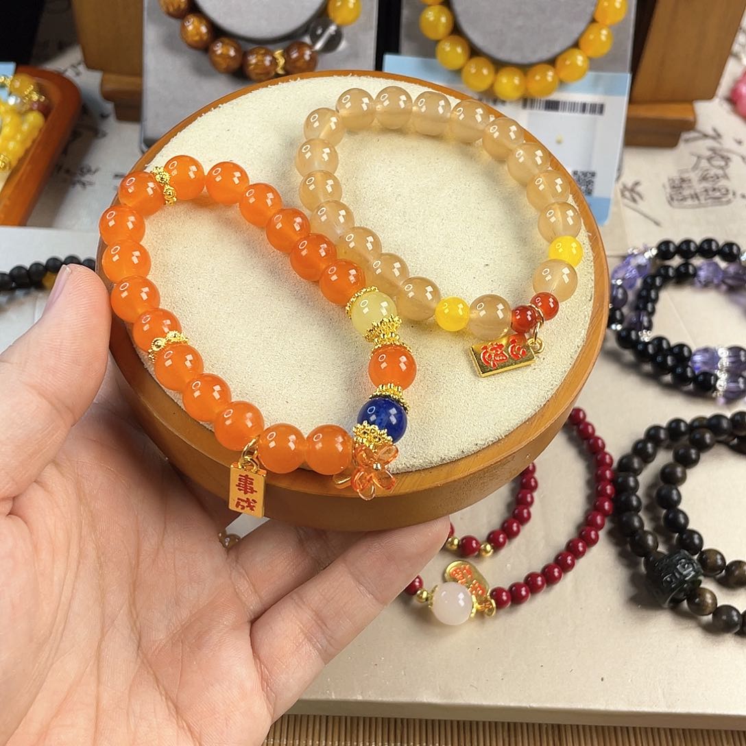 玛瑙手饰银S925镀金镶嵌