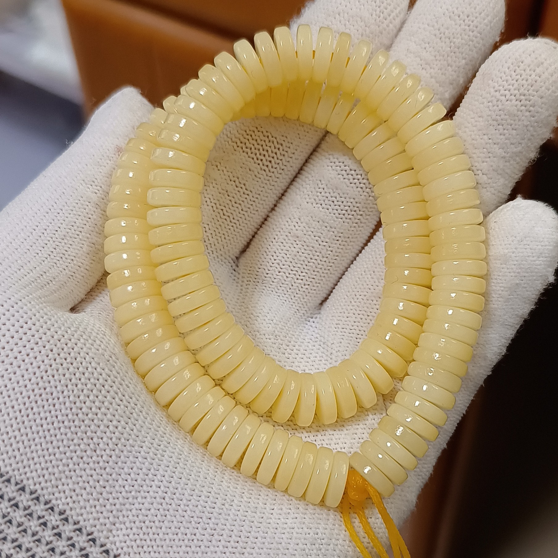 天然骆驼骨药片手串念珠黄润料药片微倒角款佛珠长串骨头驼骨手串