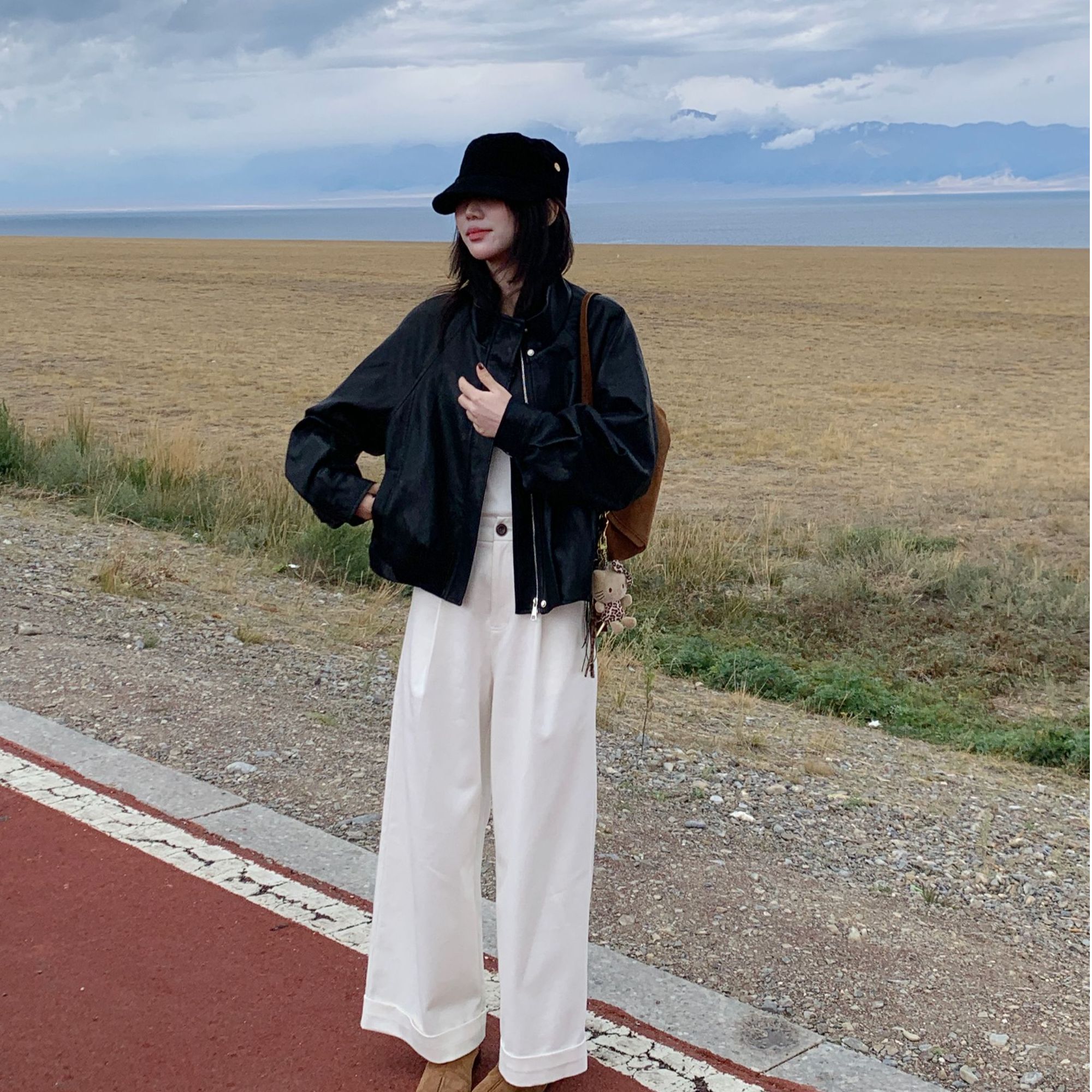 Berry 喜你而欢大庞定制 白色高腰直筒休闲裤垂感显瘦百搭阔腿裤