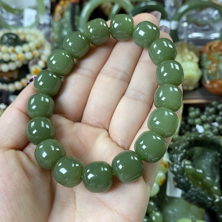 透闪石质玉手串未镶嵌W*H