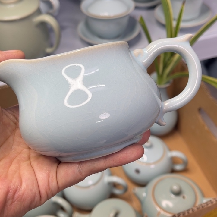 合***属汝州原矿原釉公道杯+茶漏