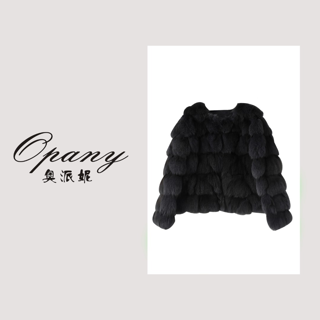 奥派妮狐狸拼接时尚皮草外套OPNHD2428