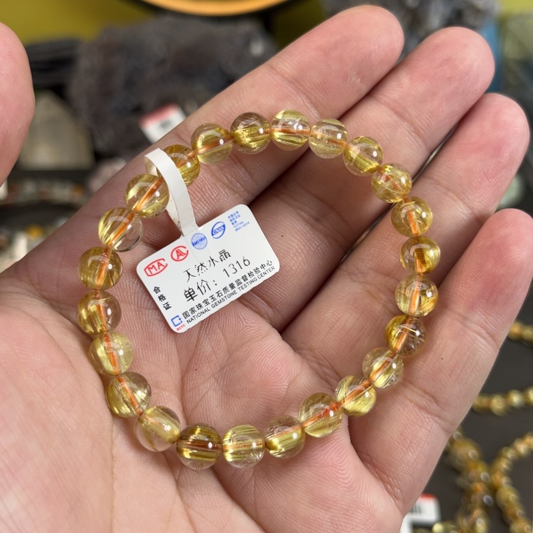 手串未镶嵌水晶蛄**蛹钛晶