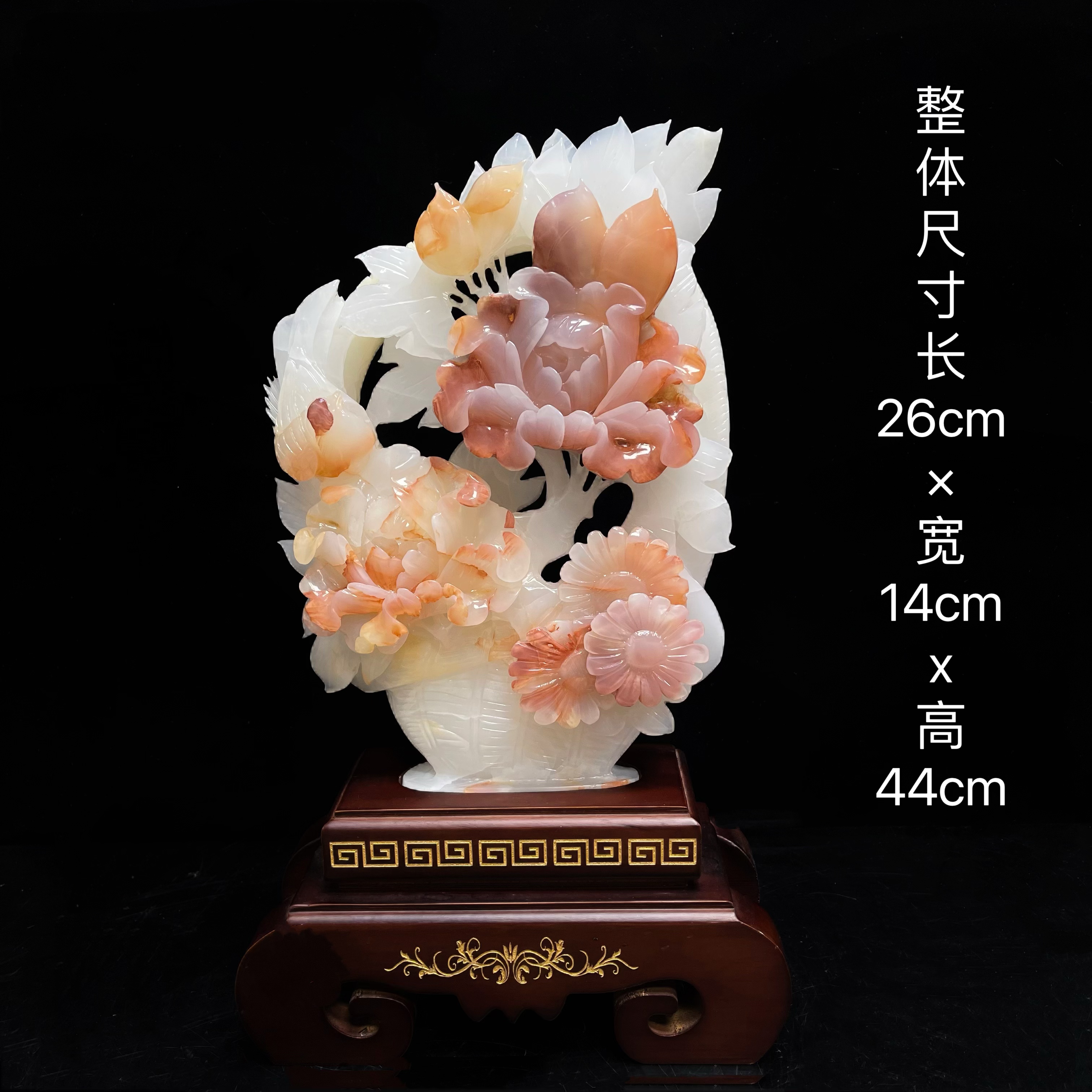 【牡丹花篮】花开富贵新中式纯手工摆设创意家居摆件办公室新居乔迁