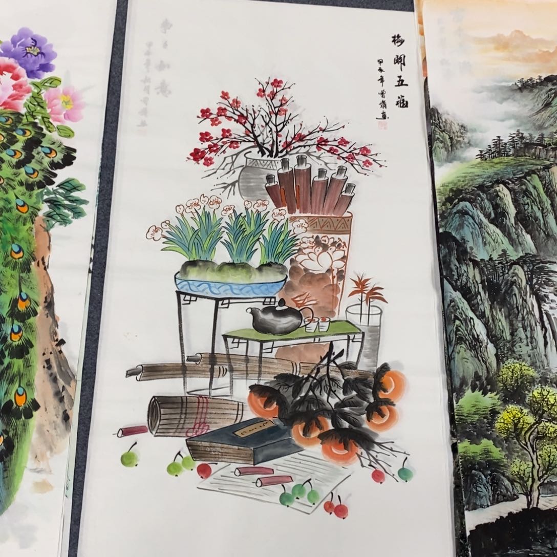 国画尺寸140✖️70四尺手绘国画