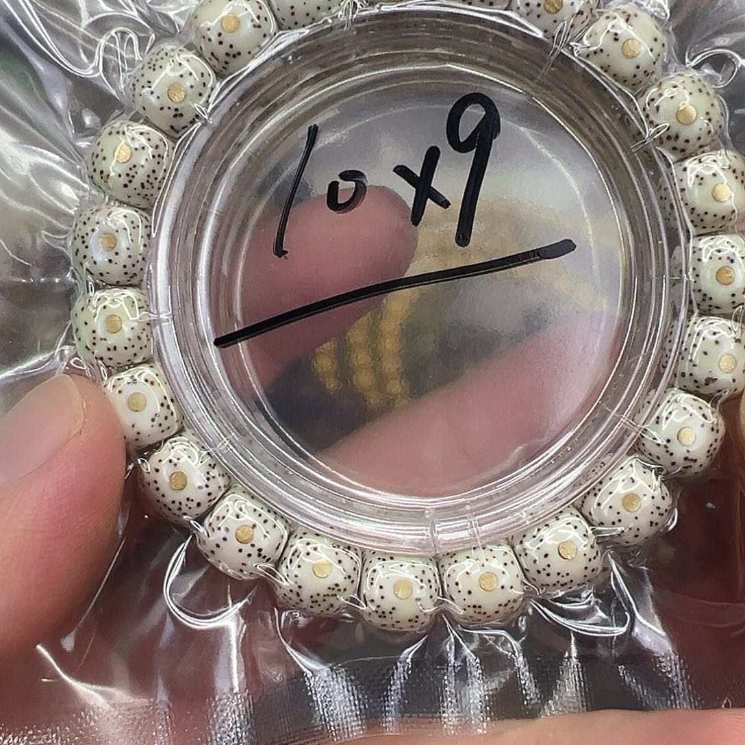 手串星月菩提4傲世原脂白星月菩提单圈10钉
