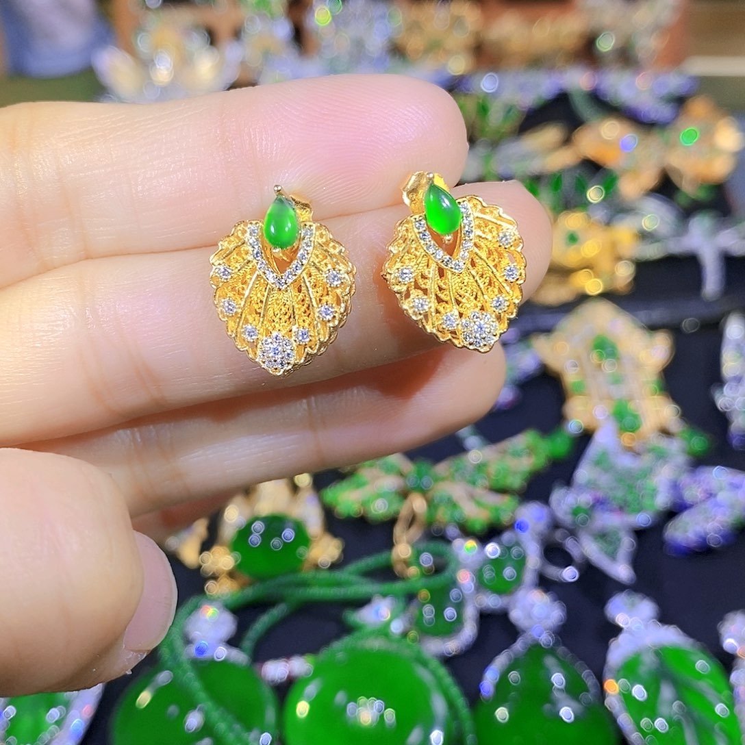 吊坠(不含链)银S925镶嵌翡翠