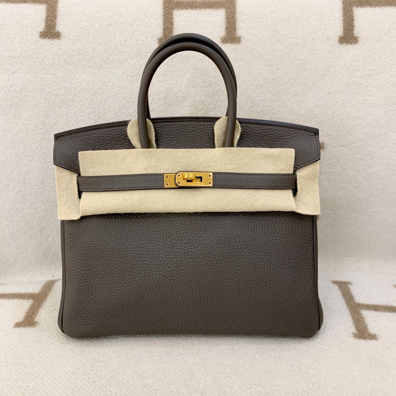 99新 Hermes/爱马仕 birkin 25 Z togo 锡器灰db0628a0 