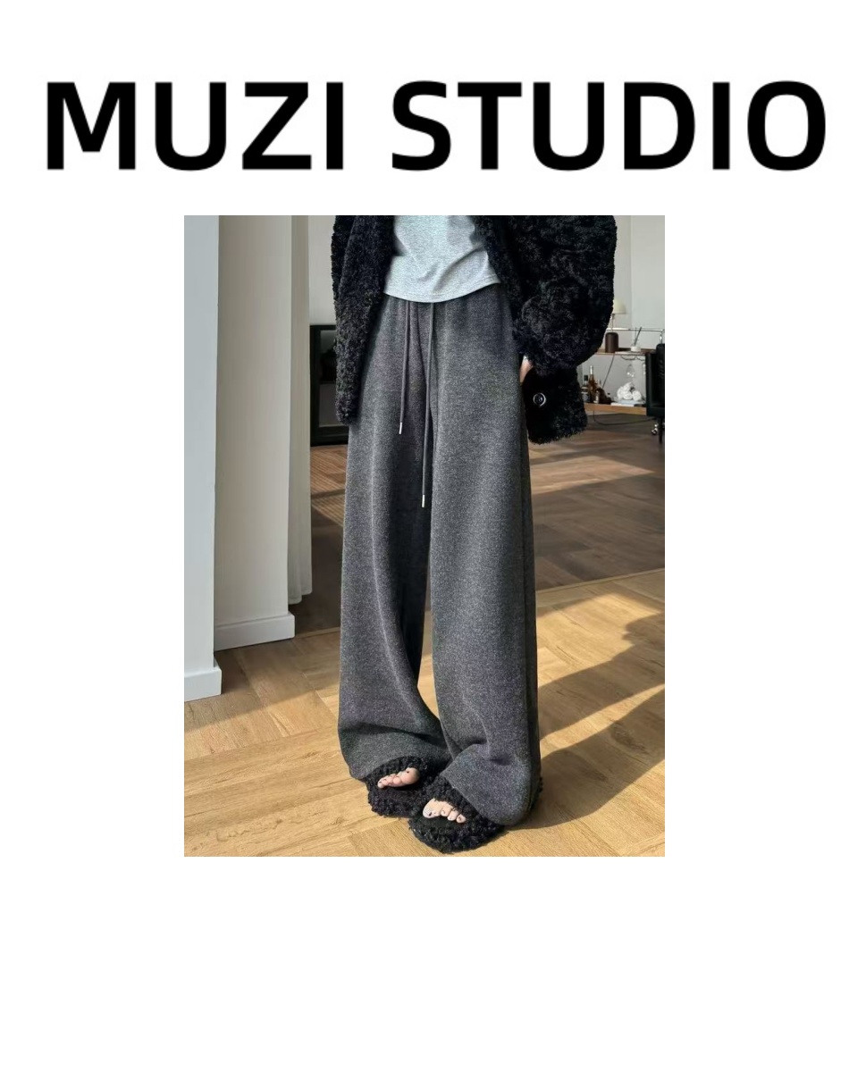 【沐子女装】B1-9866深灰加绒裤子