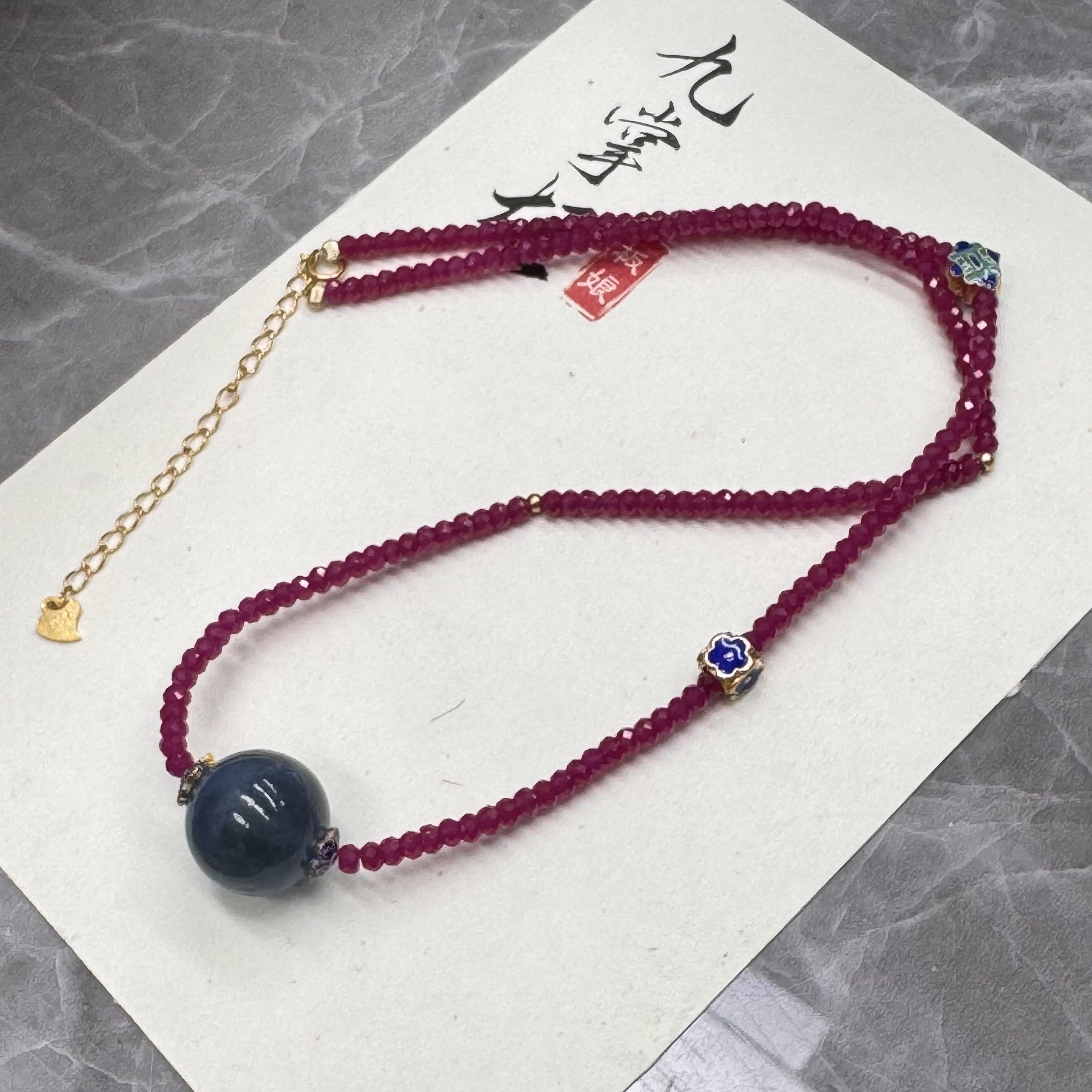 魔鬼蓝海蓝宝单珠设计款项链-多样性发其一