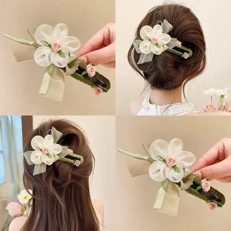 气质花朵一字抓夹鸭嘴夹鲨鱼夹发饰超仙清新韩版甜美优雅发饰发夹