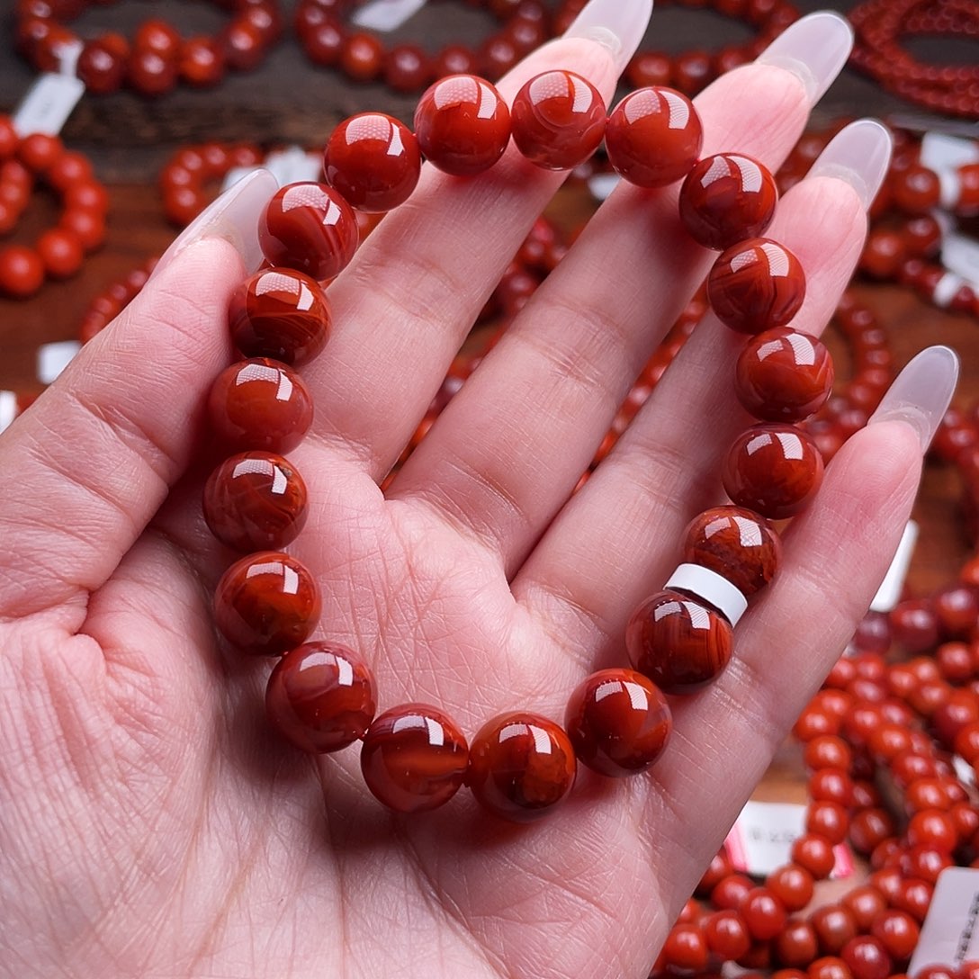 南红玛瑙未镶嵌瓦西手串11mm微瑕