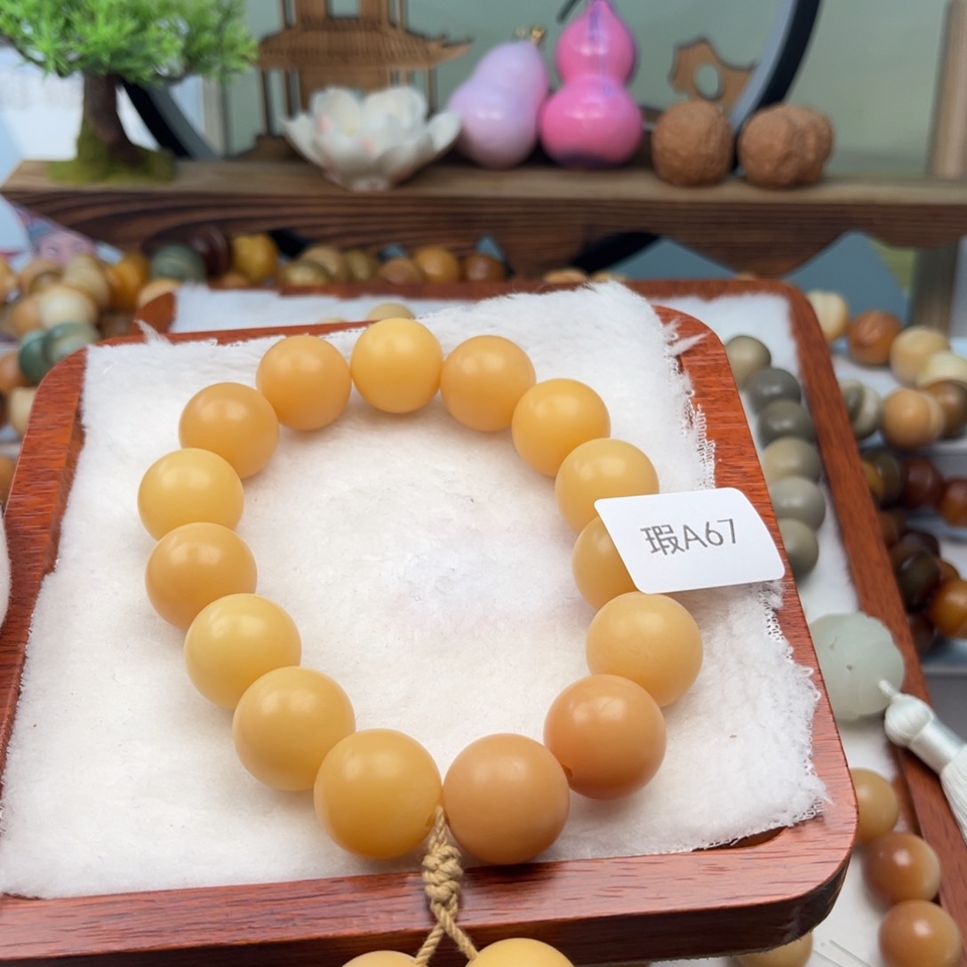 菩提根/象牙果手串天****117mm圆珠手持一串瑕A67