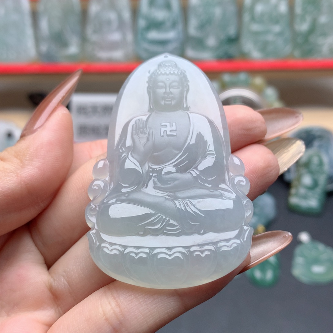 翡翠未镶嵌颈饰阿弥陀佛