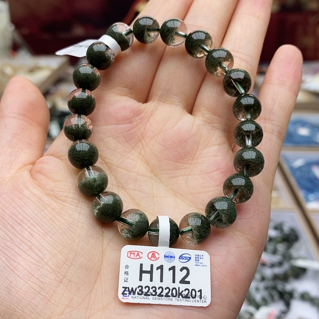 水晶手链未镶嵌H112 绿幽灵 9m+