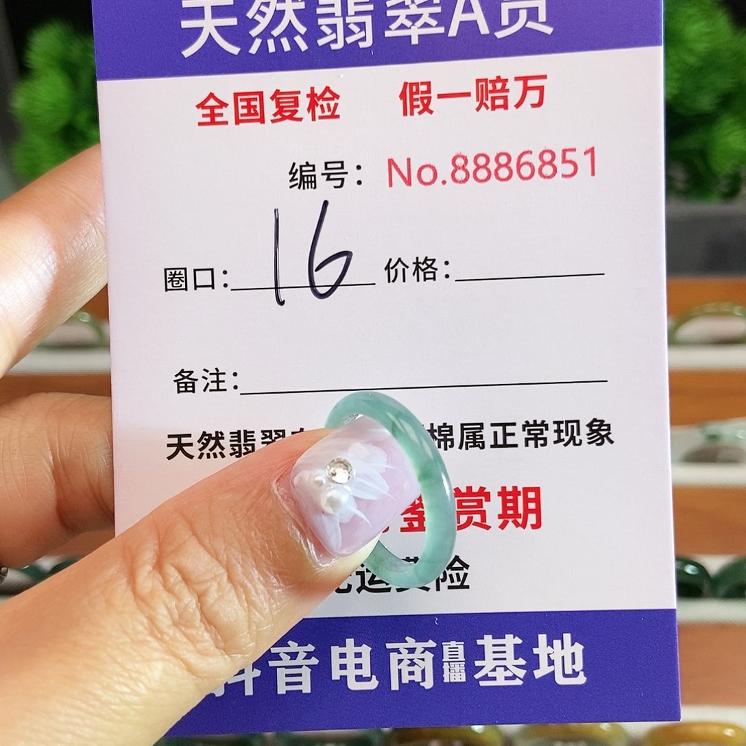 翡翠戒圈未镶嵌6851........