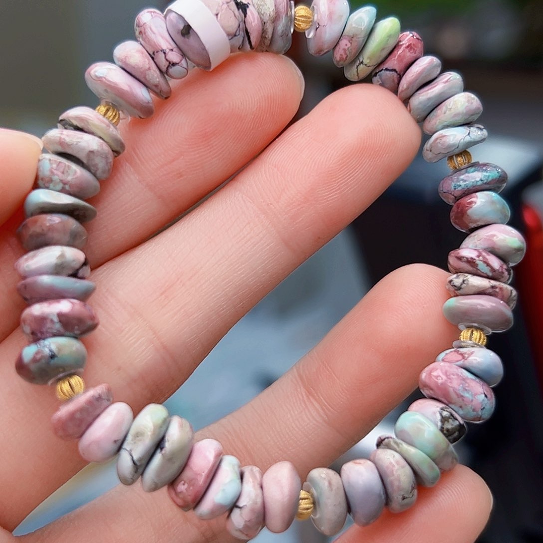 绿松石珠宝奇石18K金镶嵌