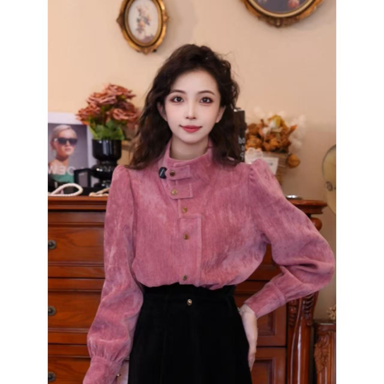 豆芽【豆沙甜心】2025秋款气质大气上衣01298