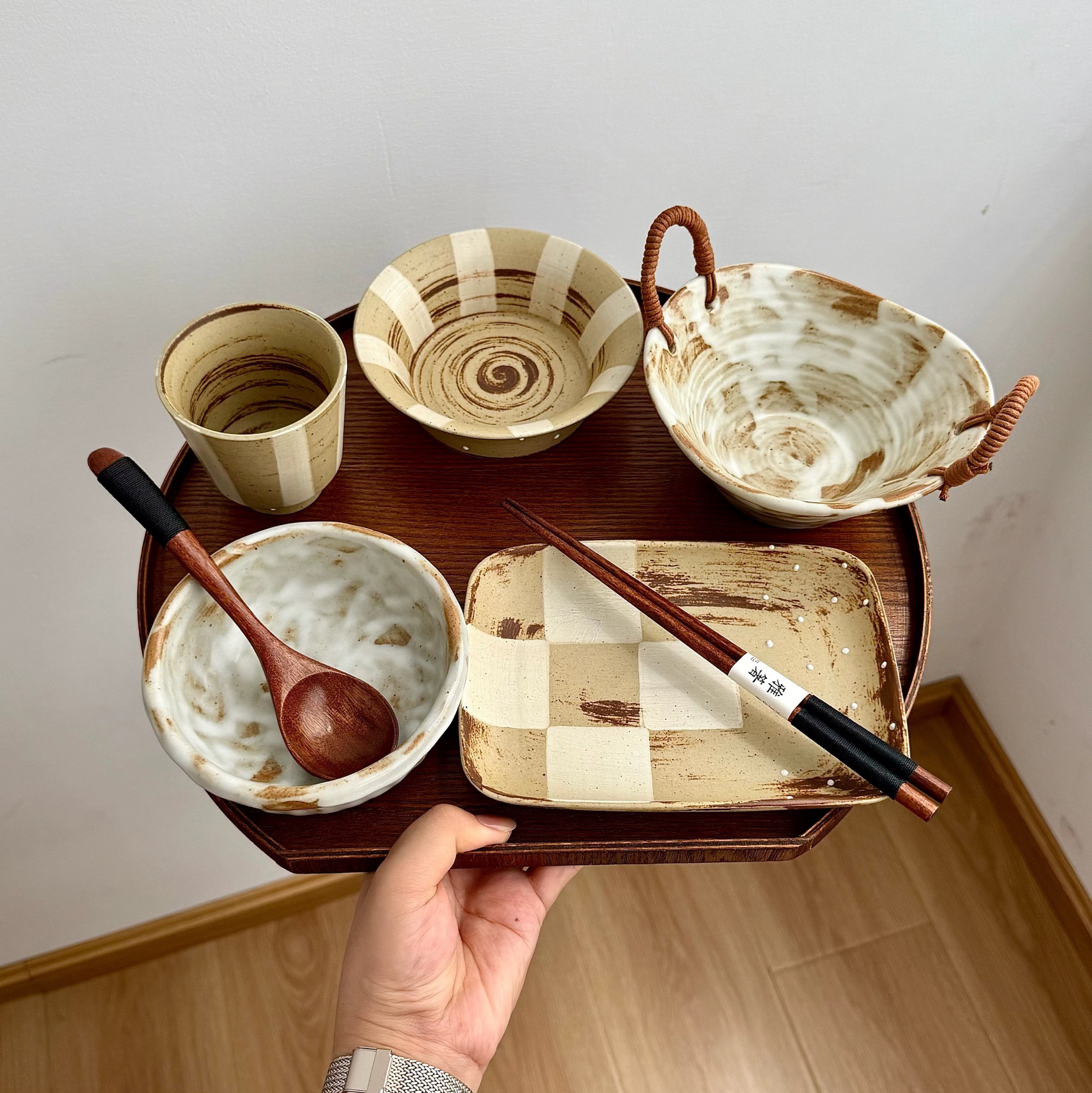 漫生活老板娘 木棕食光 日式简约一人食碗盘碗碟好看家用酒店民宿