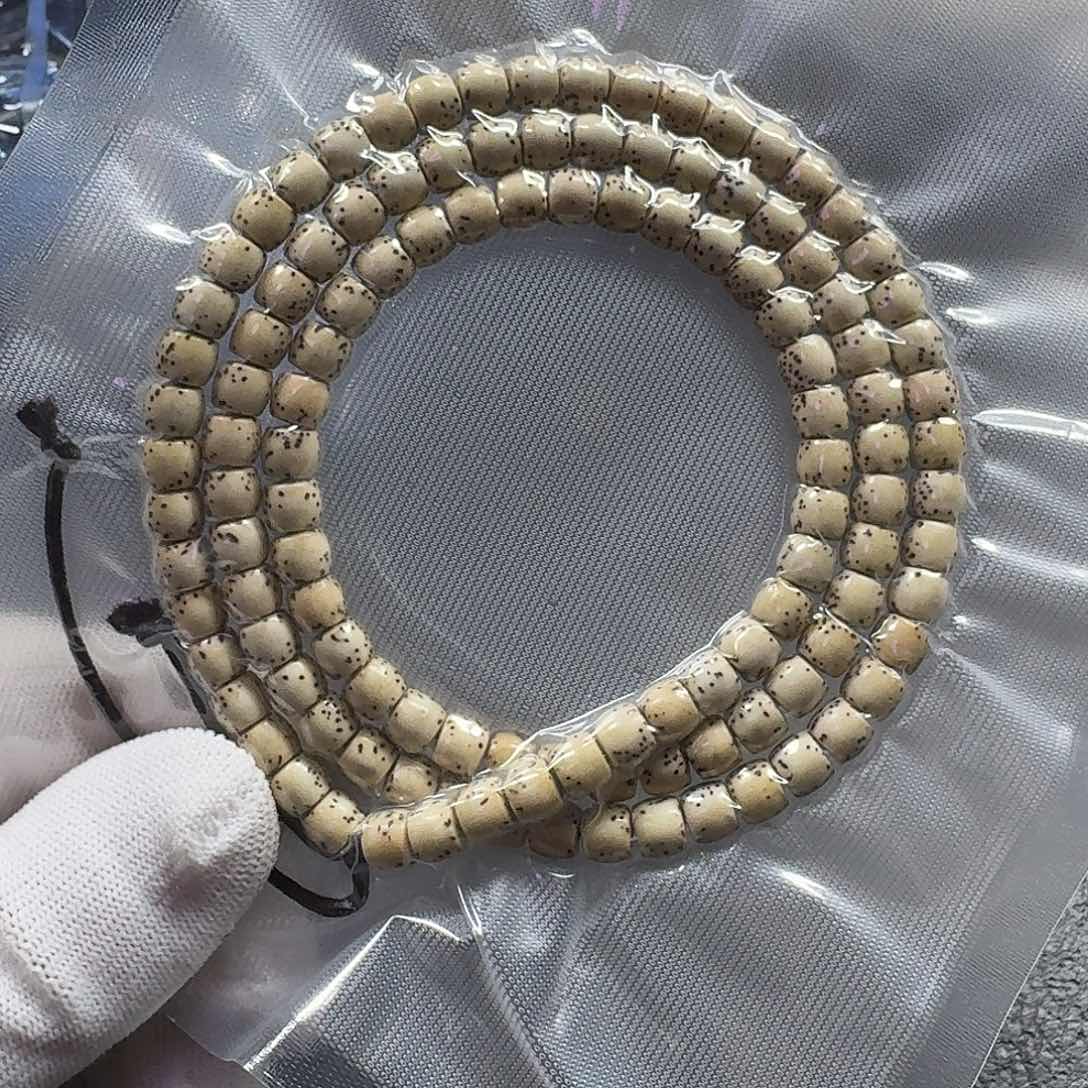 星月菩提手串7*6原生态大留白直切（氧化走色黄）