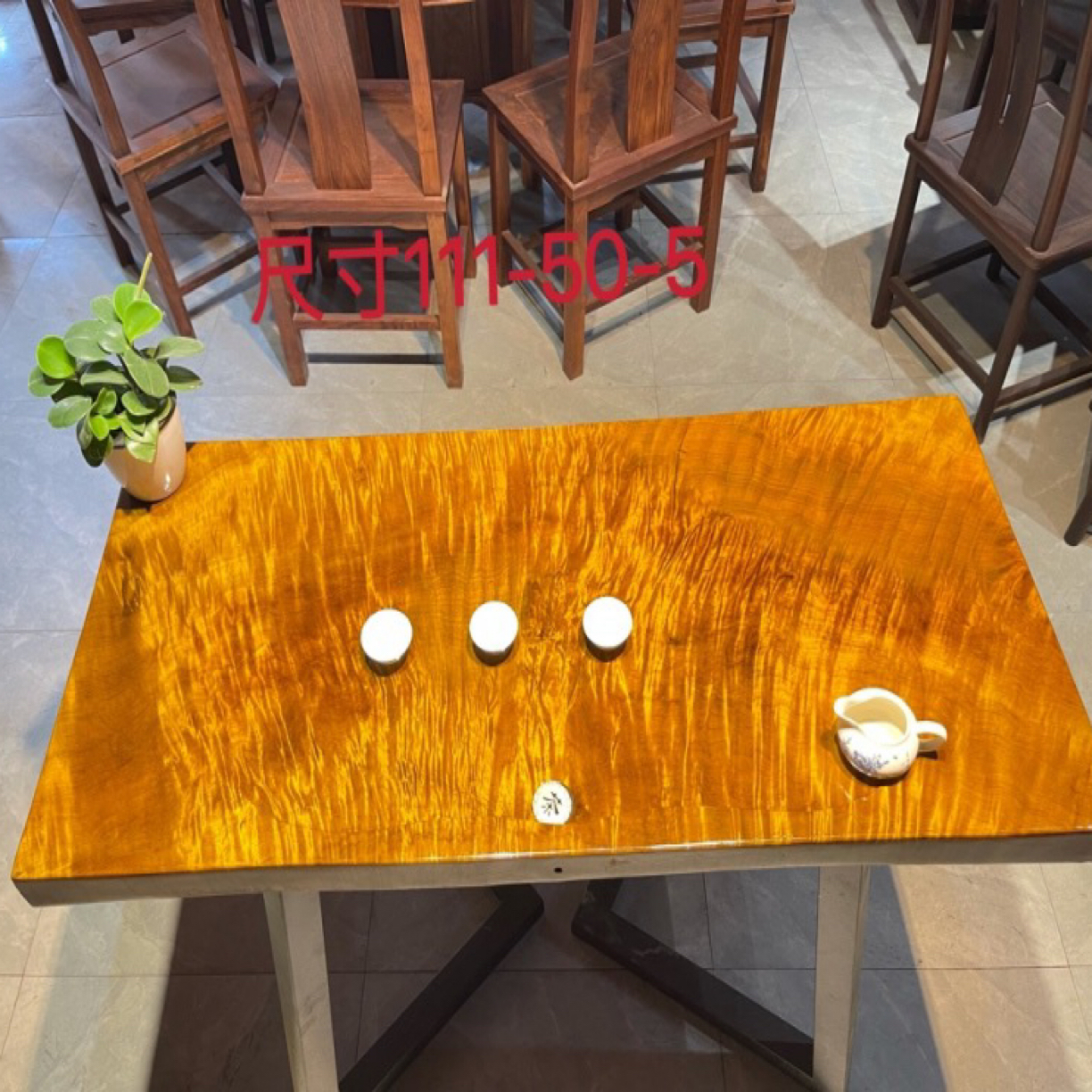 整块实木大板茶桌可作餐桌办公桌实用新中式风格原木打造无拼接