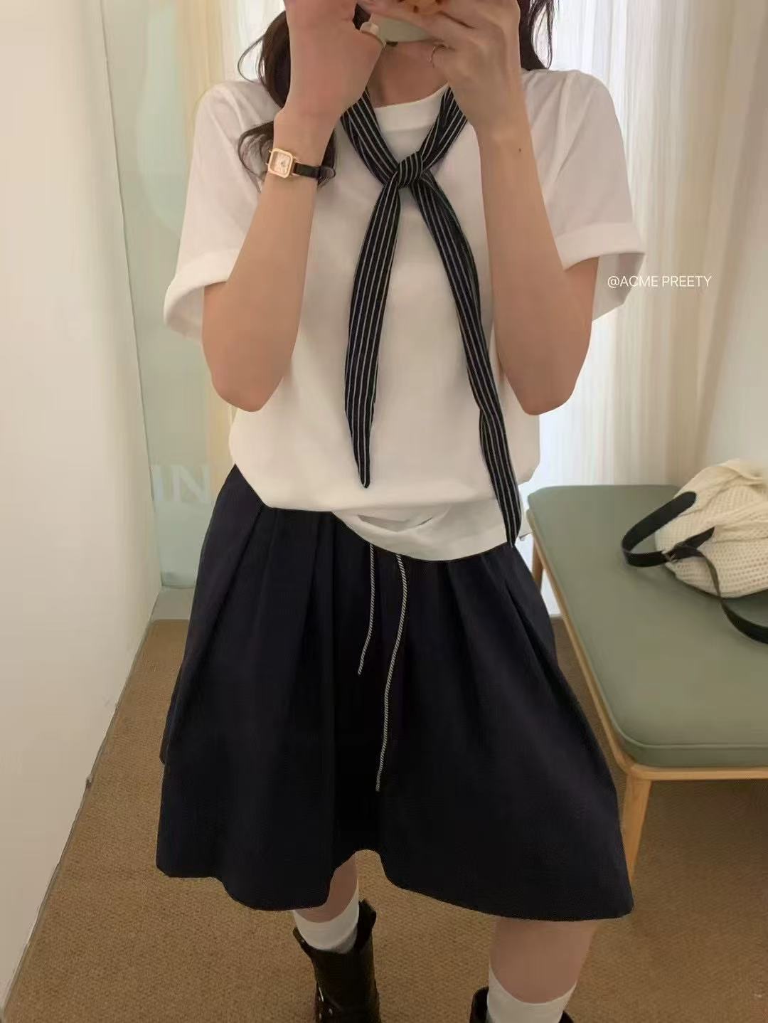 打领结  简约T恤