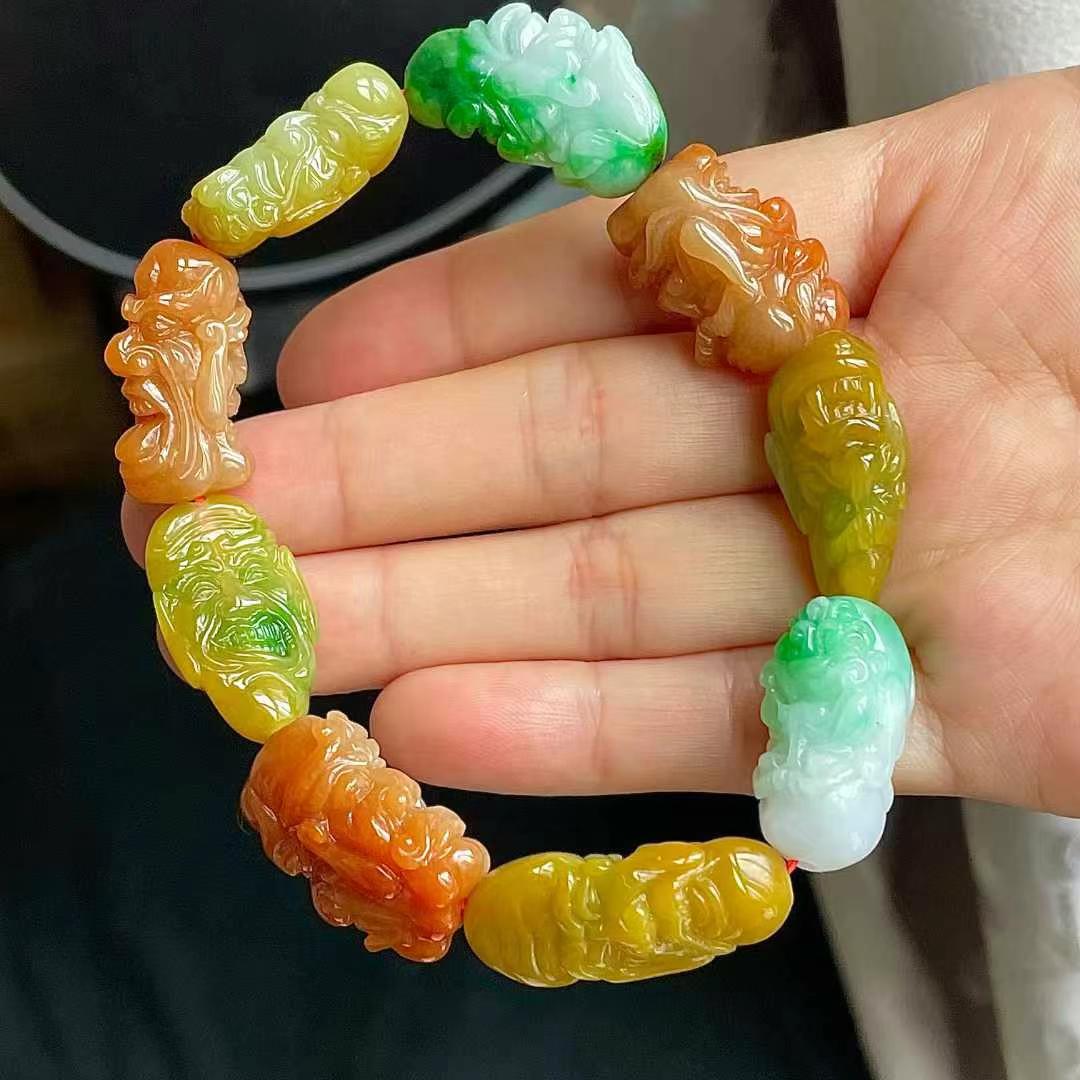 多宝十八罗汉翡翠手串