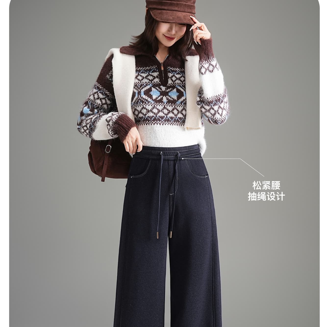 冬季加绒加厚蚕丝窄版直筒裤高腰保暖牛仔裤2581