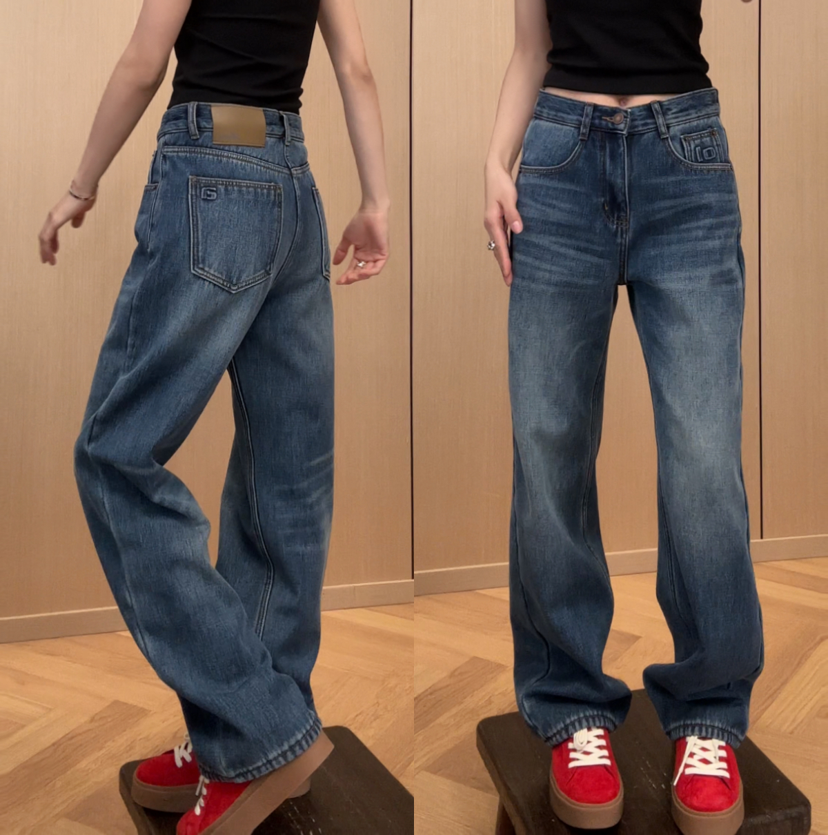 小静静一会 2025秋冬新款百搭显瘦加厚牛仔直筒裤 2512C8953