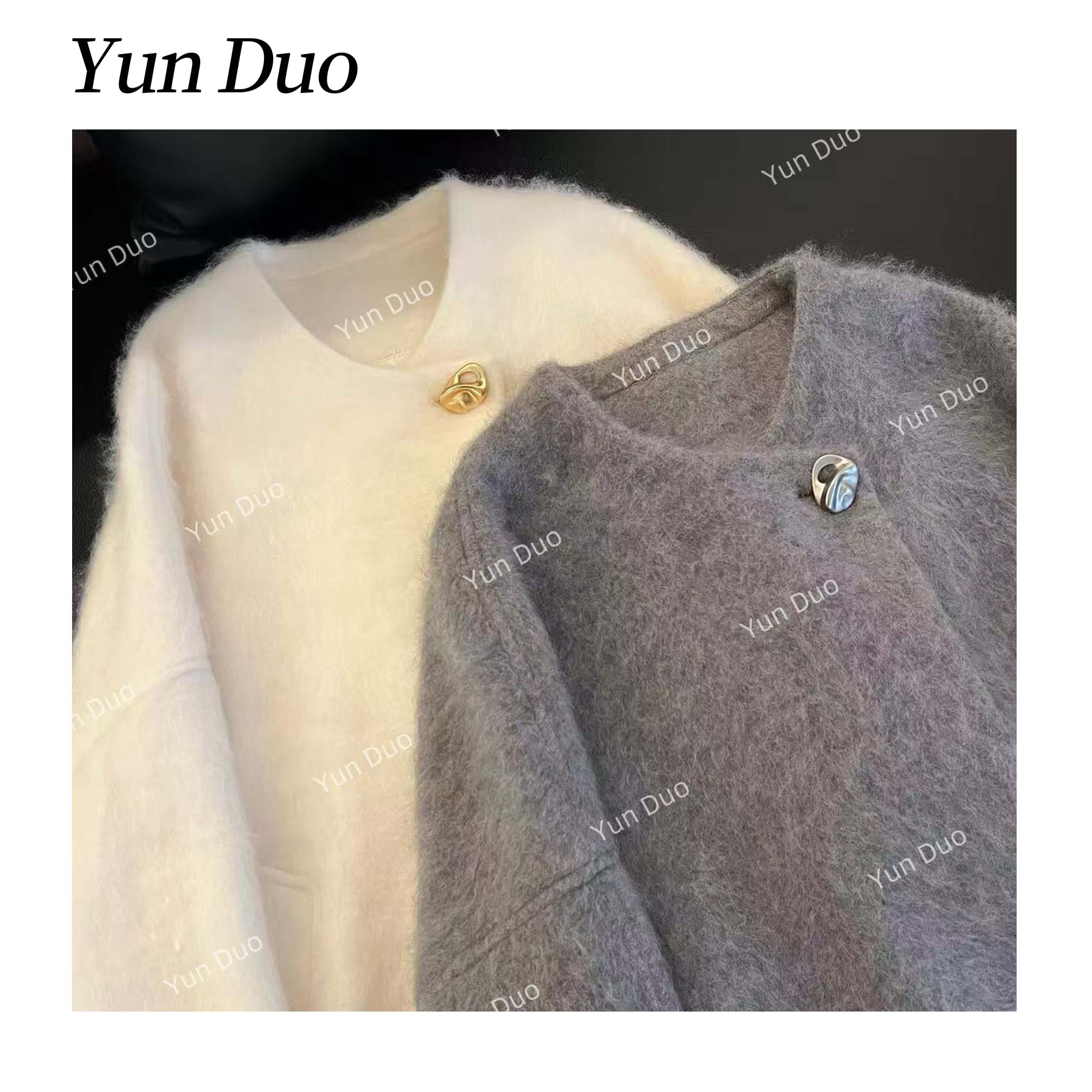 云朵定制【旧金山】设计感一粒扣短款拉毛大衣LI20