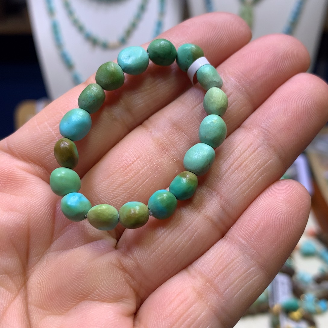 绿松石未镶嵌糖豆半成品