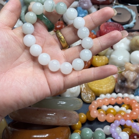 合金石英质玉（黄龙玉）手链