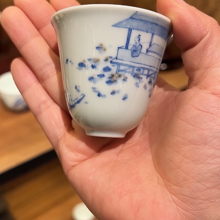 兜**糖沐月山房原矿青花釉里红