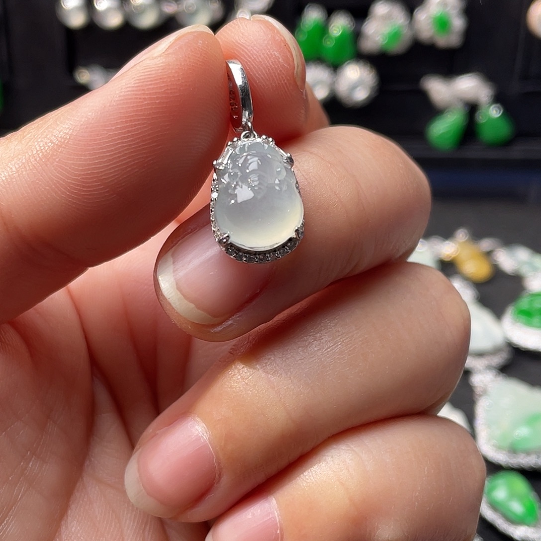 翡翠银S925镶嵌颈饰