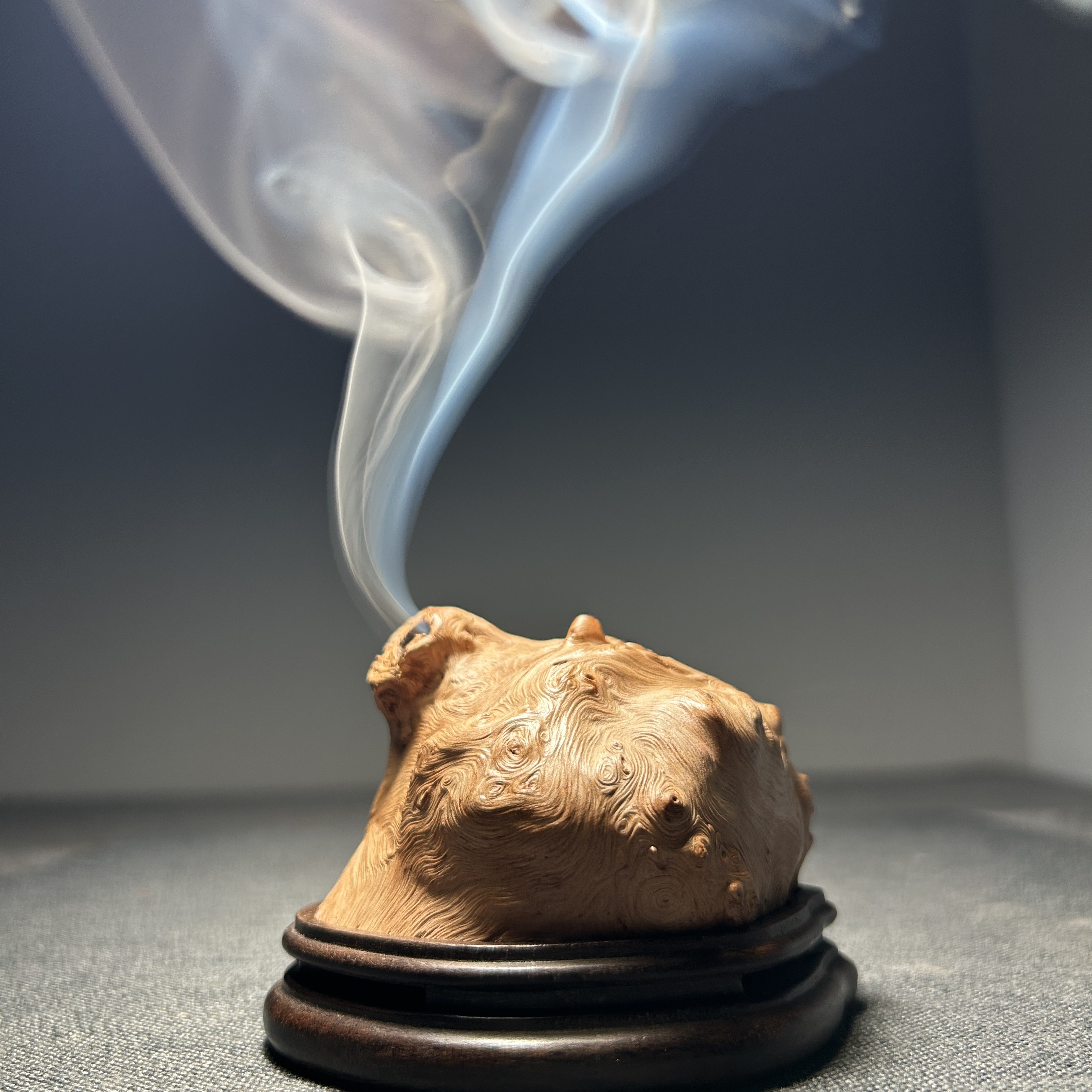 荔枝木随形香炉摆件手工木雕