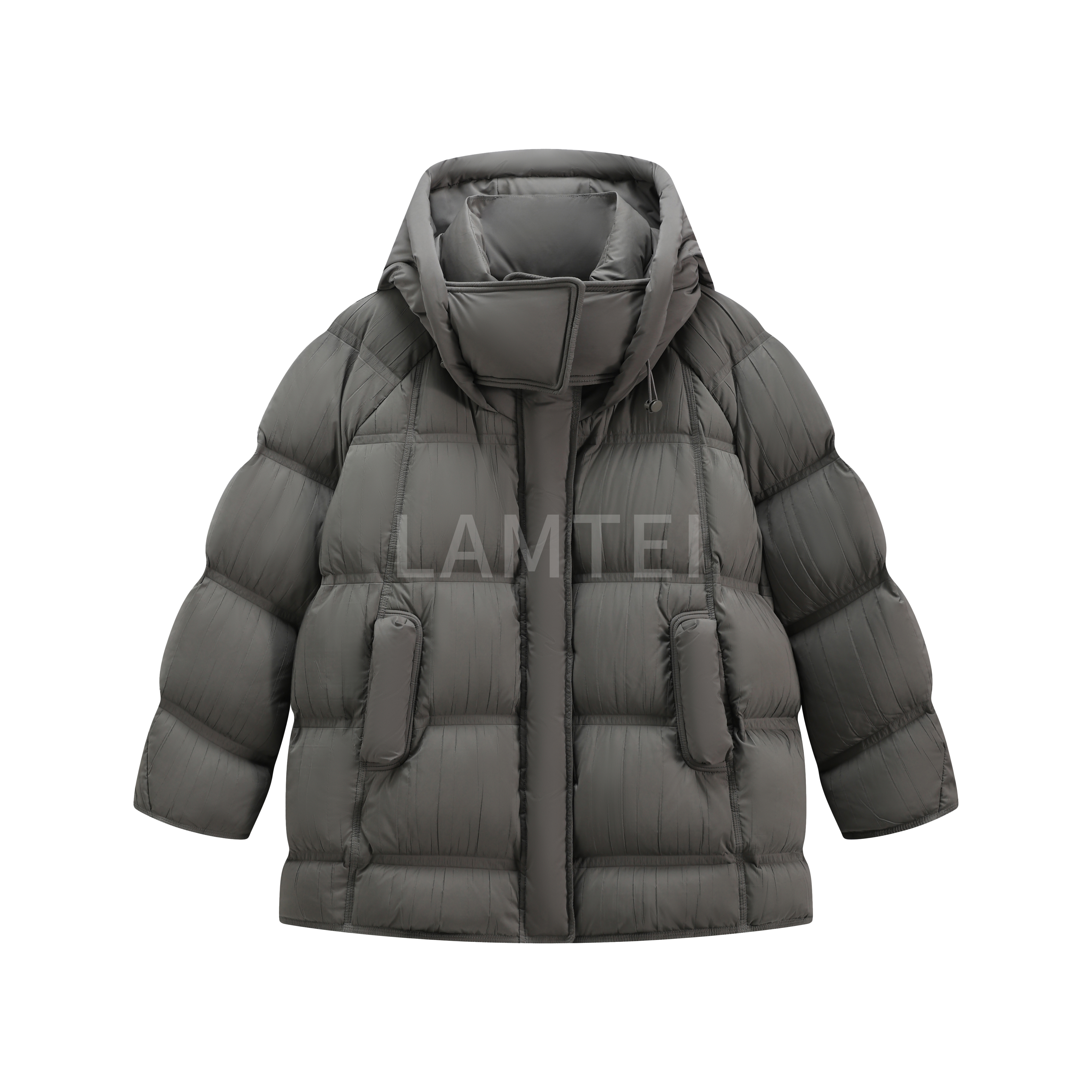 格一【LAMTEI】 兰地 2025年新款轻奢肌理感压褶连帽鹅绒服LD606 