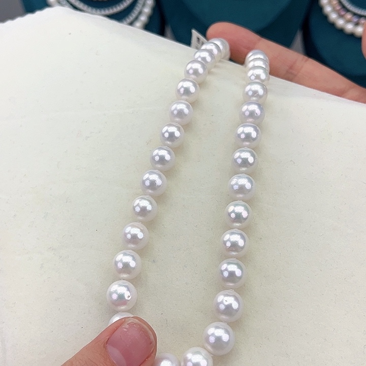 淡水珍珠颈饰银S925镶嵌卡10炫彩高品