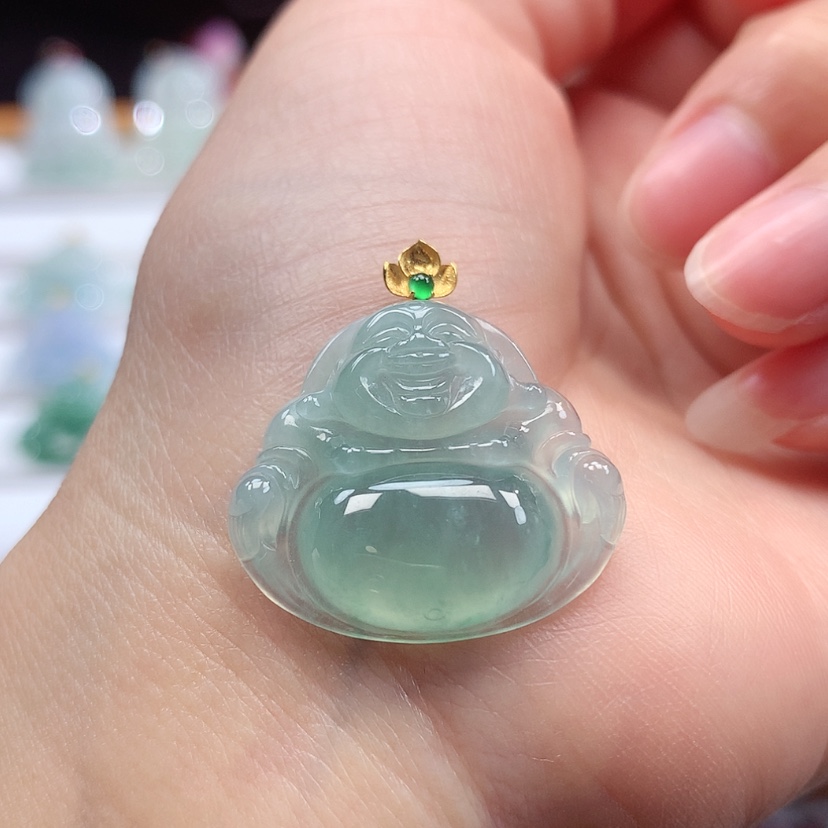 【闪购商品】翡翠吊坠(赠链)18K金镶嵌