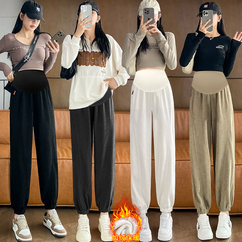 【天猫品质】孕妇裤秋冬款外穿2025新款运动雪尼尔冬季加绒加厚棉裤