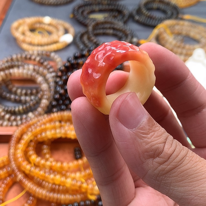 琉璃手工艺品戒指驼骨
