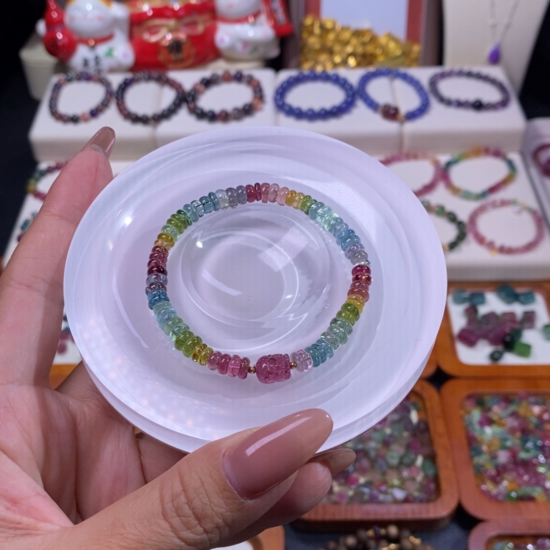 碧玺手链未镶嵌碧玺算盘