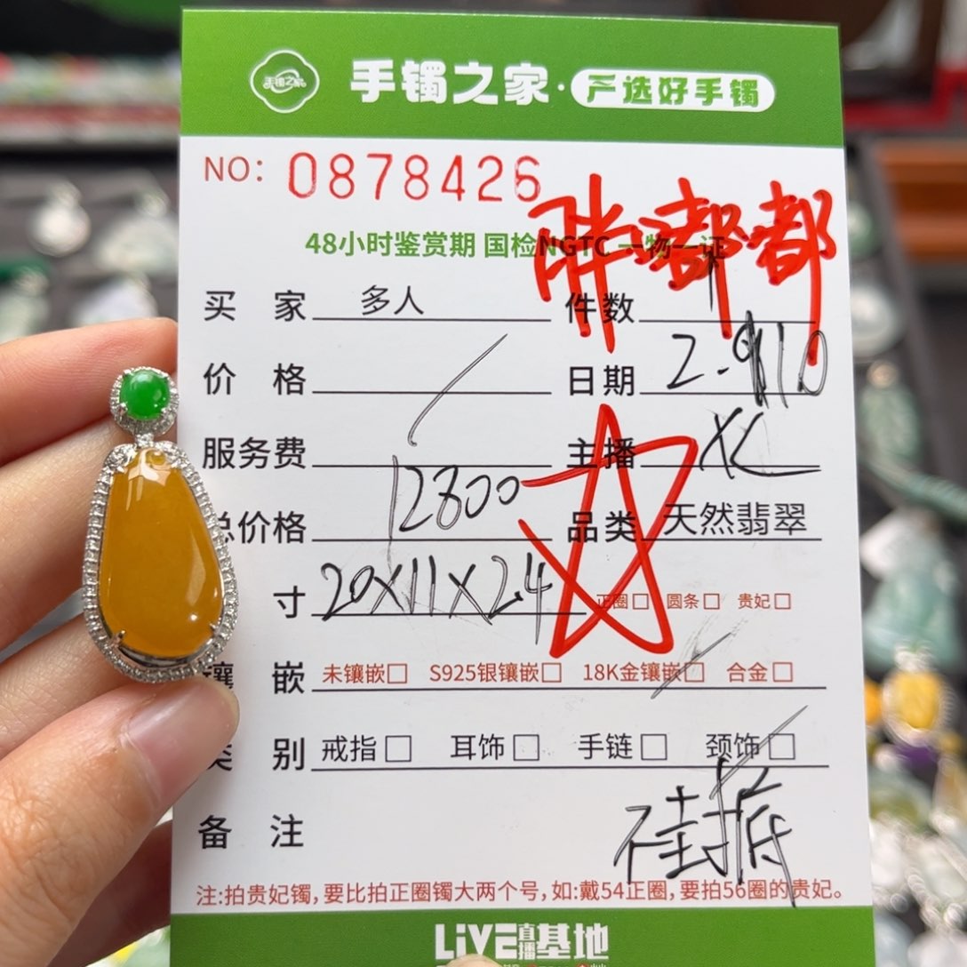 【闪购商品】翡翠颈饰18K金镶嵌多人