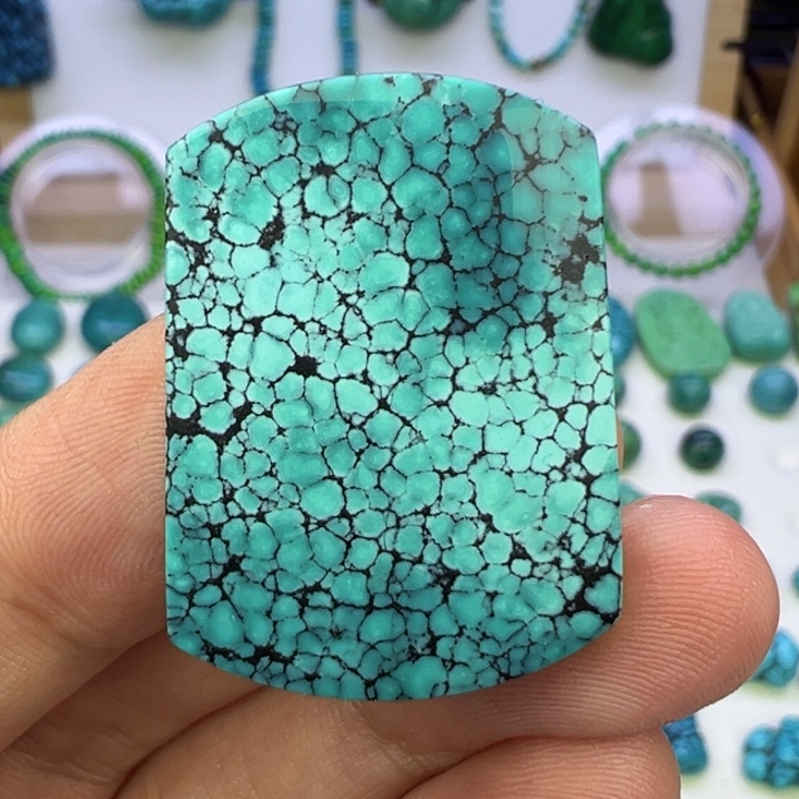 云盖高瓷蓝网花无事牌