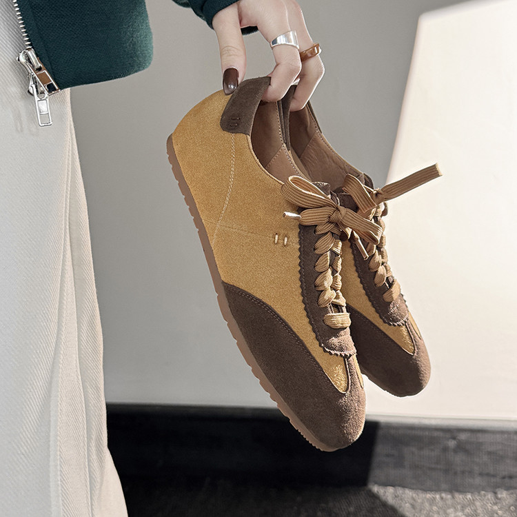 【跟高1.5内增高1cm】牛翻皮内里鞋垫猪皮系带德训时尚休闲鞋DQ9210