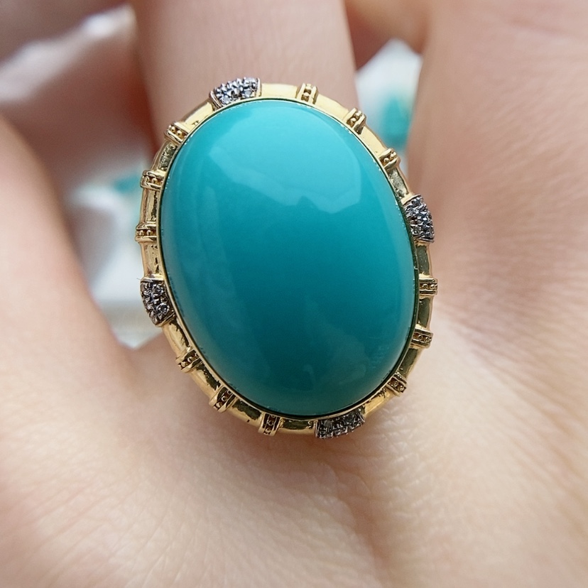 【闪购商品】绿松石原矿绿松石18K金镶嵌