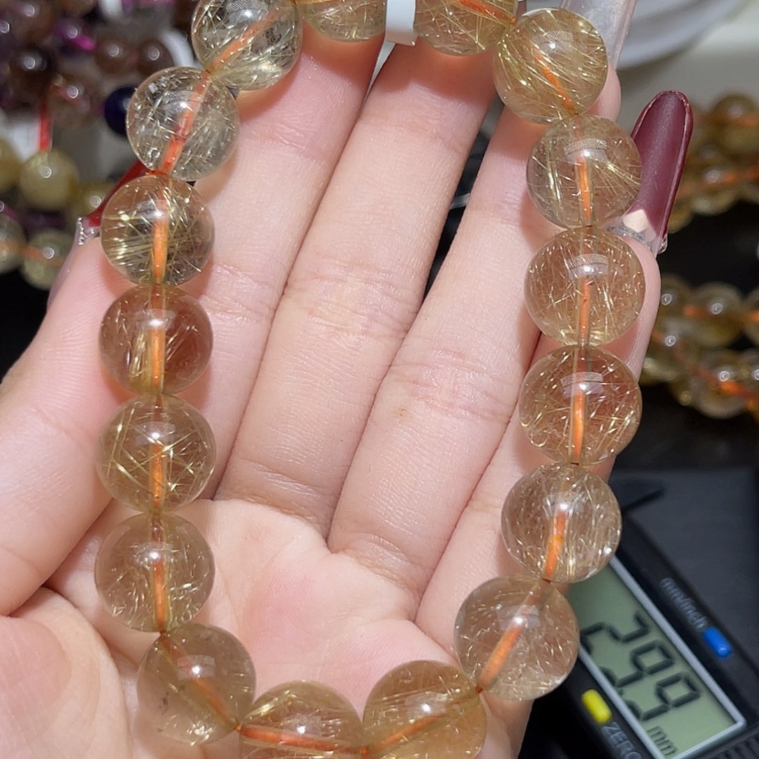 水晶手链未镶嵌金发晶12+