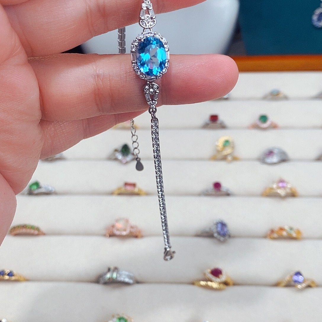 托帕石手链银S925镶嵌